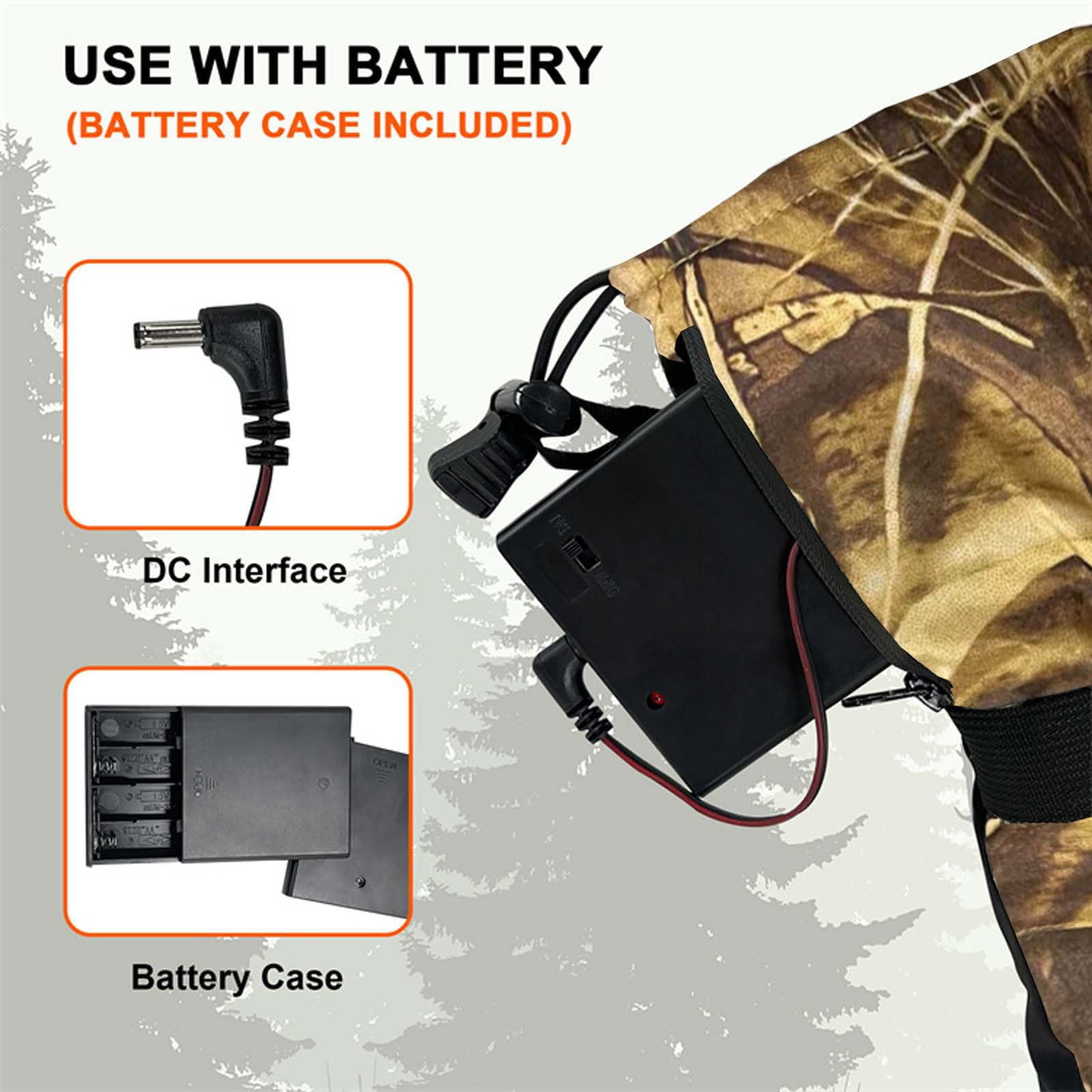 Heated Gloves for Men Women Winter Waterproof Touchscreen 3 Heating Levels Electric Hand Warmer for Skiing Hunting, 8 AA Batteries (Not Included)