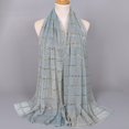 thumbnail image 1 of Foulard Légère Rayée Argentée Châle Tissu Doux pour la Mode Quotidienne, 1 of 9