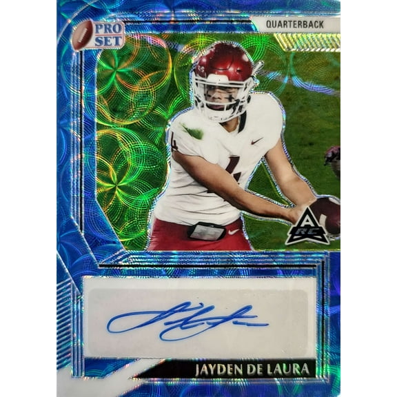 NFL 2022 Leaf Pro Set Metal Jayden De Laura 9/15 Autographed Trading Card PA-JDL (Rookie)
