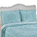 thumbnail image 3 of Collections Etc Calista Chenille Floral Design Pillow Sham with Fringe Border, 20" W x 26" L, Turquoise, Sham, 3 of 10