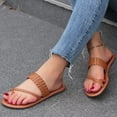 thumbnail image 2 of Dakaela Women's Strappy Flat Sandals Braided Summer Flip Flops Open Toe Casual Slides Footbed Slippers, 2 of 5