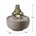 thumbnail image 3 of Hi-Line Gifts LED Lighted Frog Meditating Outdoor Garden Water Fountain - 15.5", 3 of 4
