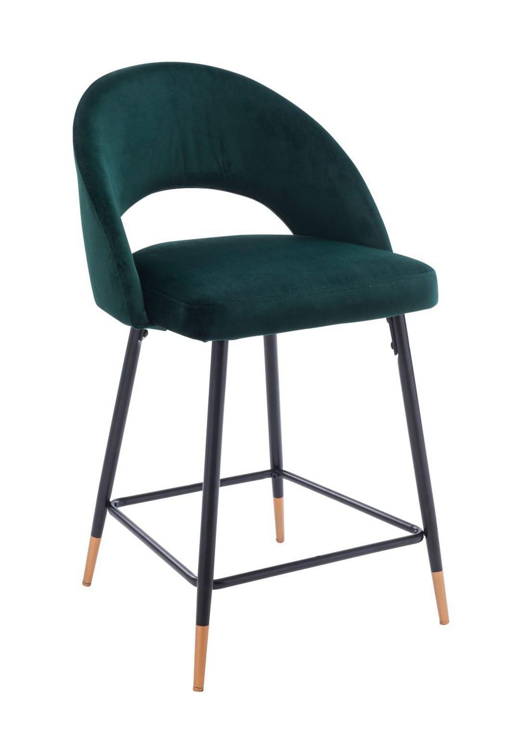 Plata Décor Velvet Stool with Black Metal legs