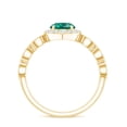 thumbnail image 3 of Rosec Jewels Vintage Style Lab Grown Emerald Engagement Ring - AAAA Grade - Emerald Diamond Ring for Women - with Jewelry Box, 14K Yellow Gold, US 5.00, 3 of 9