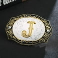 thumbnail image 6 of Western Belt Buckle Initial Letters ABCDMRJ to Z Cowboy Rodeo Small Gold Belt Buckles for Men Women, 6 of 7