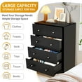 thumbnail image 4 of Ktaxon Large 5 Drawers Dresser Chests for Bedroom, Large Wood Chset of Drawers, Dressers Organizer for Bedroom, Living Room,Hallway, Black, 4 of 17