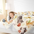 thumbnail image 4 of jejeloiu Cute Pet Cat Twin Comforter Sets,Colorful Cute Floral Bedding Set For Animals Lover Reversible 2pcs, 4 of 8