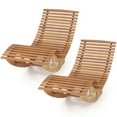 thumbnail image 1 of Gymax 2PCS Outdoor Chaise Lounge w/ High Back Slatted Seat Stopper Outside Wood Rocker, 1 of 9