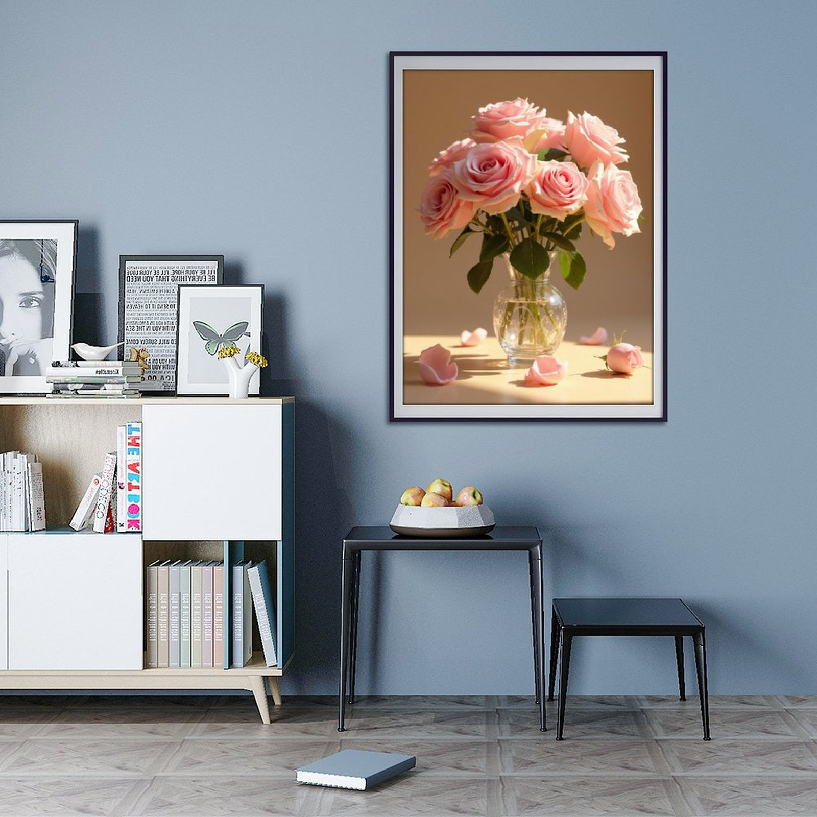 Diamond Art Kits for Adults - 5d Pink Roses Vase Floral Arrangement Diamond Painting for Adults, Diamond Art for Adults Beginners, Diamond Painting Kits for Adults for Home Wall Decor