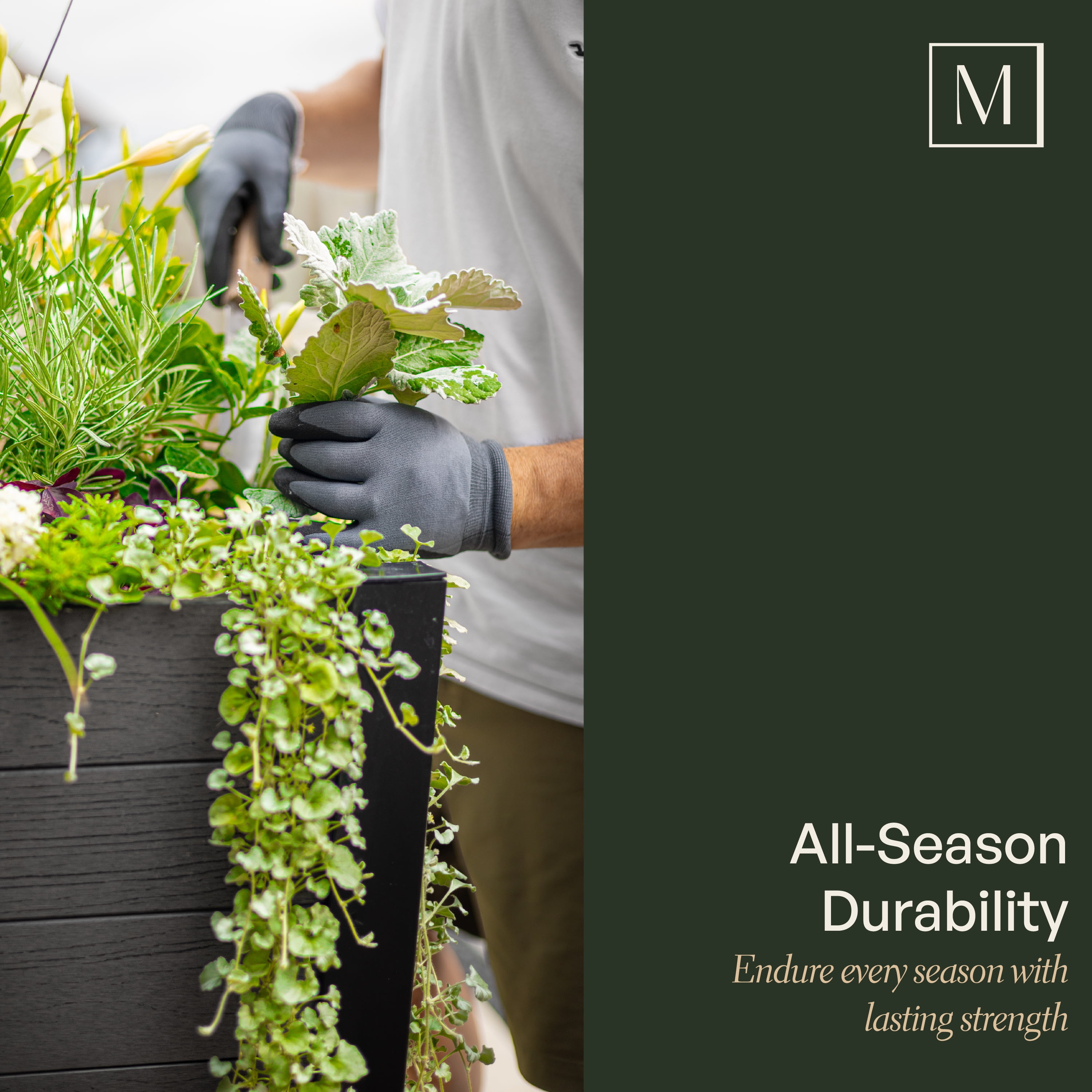 Horizon 30in Long Tapered Planter - Charcoal