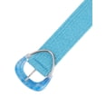 thumbnail image 2 of INSPIRE CHIC Women Woven Wide Stretch Belts, Straw Rattan Triangle Buckle Elastic Belt Waistband for Dress 41.3x1.9"(LxW) Blue, 2 of 6