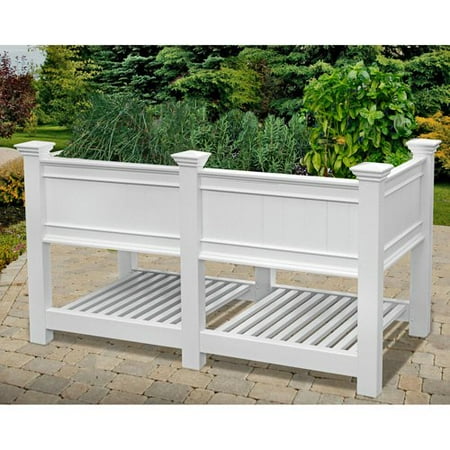 New England Arbors Cambridge Raised Planter and Extension Kit
