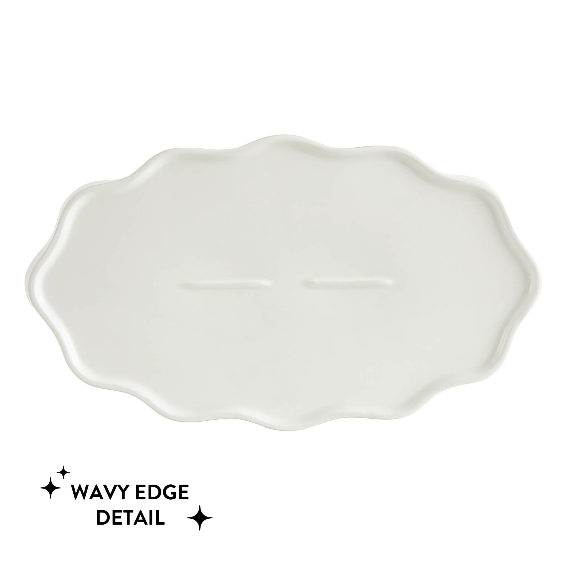 Mainstays Strawberry Scalloped Ceramic Trinket Tray