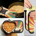 thumbnail image 5 of Yayeee Oven Mitts and Pot Holder Set of 2 Heat Resistant Kitchen Gloves Baking Hot Pad, Colorful Black Cat, 5 of 5