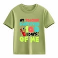 thumbnail image 7 of XAOFW Kids T-Shirts Boys 100 Days Of School Cute Letter Princool Youth Children Blend Short Sleeve Crew Neck Fashionable Cozy Party Night Top, 7 of 7