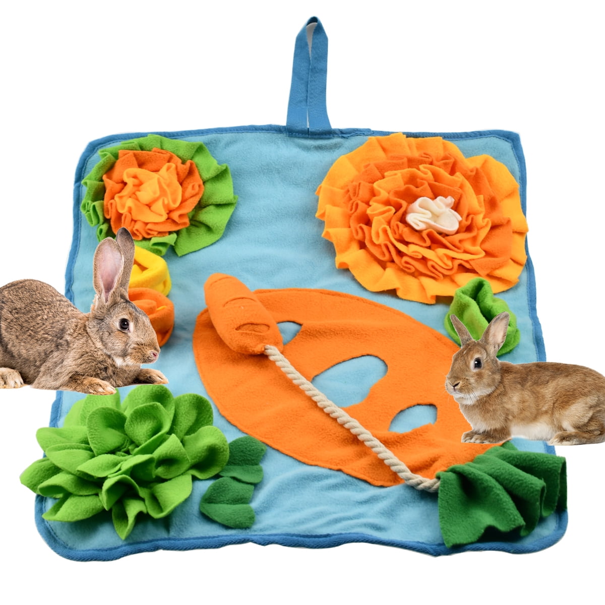 Vehomy 24"x20" Rabbit Foraging Mat with Fixing Handle Pet Bunny Guinea