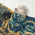 thumbnail image 2 of Pofeuu Astronaut Starry Night Print Puppy Blanket,Dog Blankets,Pet Blanket Cozy Cat Blankets for Indoor Cats, Fuzzy Pet Blanket for Kitten Doggy Dog Blankets-Medium, 2 of 8