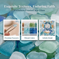 thumbnail image 4 of Faith-Based Sea Glass Mosaic Kits For Adults With 4×4 Inch Board, Premium Sea Glass For Crafts, Beginner DIY Handcraft, Spiritual Tabletop Home Decor For Prayer Corners & Religious Gifts-C, 4 of 4
