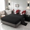 thumbnail image 4 of Manfei Abstract Oil Painting Twin Bedding, Red Black Brushstroke Bedding Comforter Set, Red Black, Black Reversible 7pcs, 4 of 6