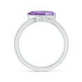 thumbnail image 2 of ANGARA Natural 1.3 Ct. Amethyst with Diamond Fashion Ring in 14K White Gold for Women (Ring Size: 11.5), 2 of 9