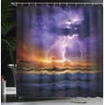 thumbnail image 4 of Ambesonne Nature Shower Curtain, Epic Thunder Atmosphere, 69"Wx84"L, Purple and Orange, 4 of 5