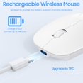 thumbnail image 4 of Mouse Bluetooth SUNGI delgado, silencioso, inalámbrico y recargable, blanco, 4 of 6