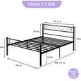 thumbnail image 2 of California King Size Metal Bed Frame with Headboard & Footboard 13.7 Inch Metal Platform Mattress Foundation Support with Strong Metal Slats, Under Bed Storage, No Box Spring Needed, 2 of 7