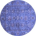 thumbnail image 1 of Ahgly Company Machine Washable Indoor Round Oriental Blue Traditional Area Rugs, 6' Round, 1 of 4