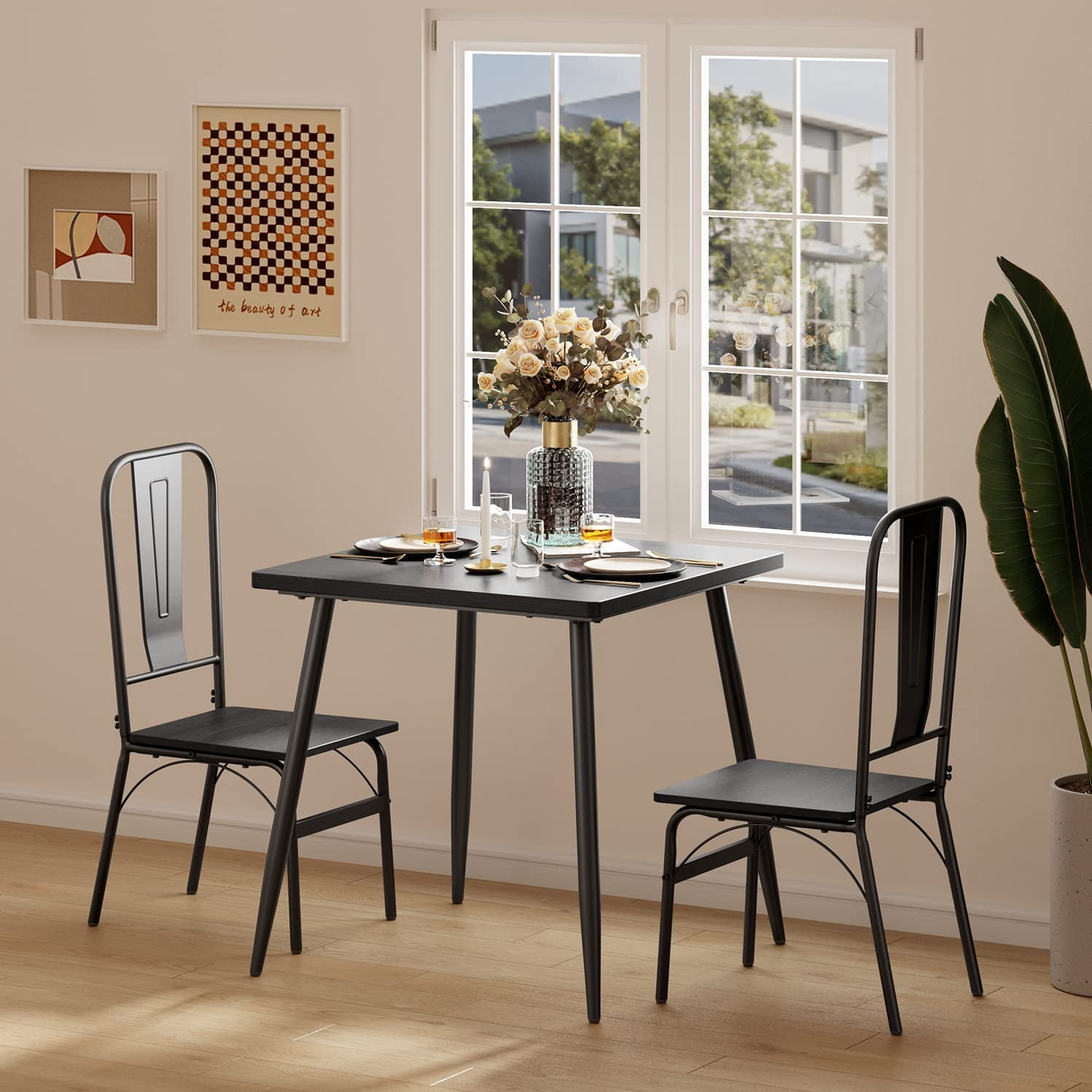 Dining Table Set for 2, Small Kitchen Table and Chairs Set for Small