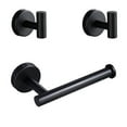 thumbnail image 1 of Dispensador de papel higiénico de pared negro mate, acero inoxidable SUS304 a prueba de óxido para áreas húmedas, 1 of 5