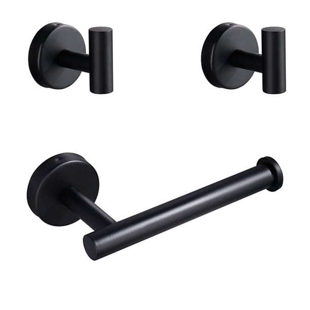 Juego de accesorios de baño elegante, acero inoxidable SUS304 con acabado negro mate, herrajes decorativos resistentes a la oxidación para cocina, baño, lavadero, armario, dormitorio