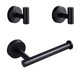 thumbnail image 1 of Juego de accesorios de baño elegante, acero inoxidable SUS304 con acabado negro mate, herrajes decorativos resistentes a la oxidación para cocina, baño, lavadero, armario, dormitorio, 1 of 5