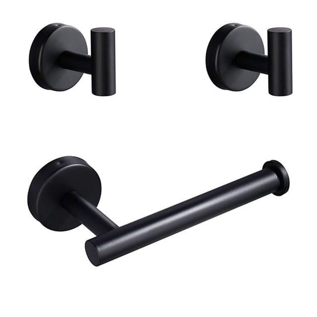 Dispensador de papel higiénico de pared negro mate, acero inoxidable SUS304 a prueba de óxido para áreas húmedas