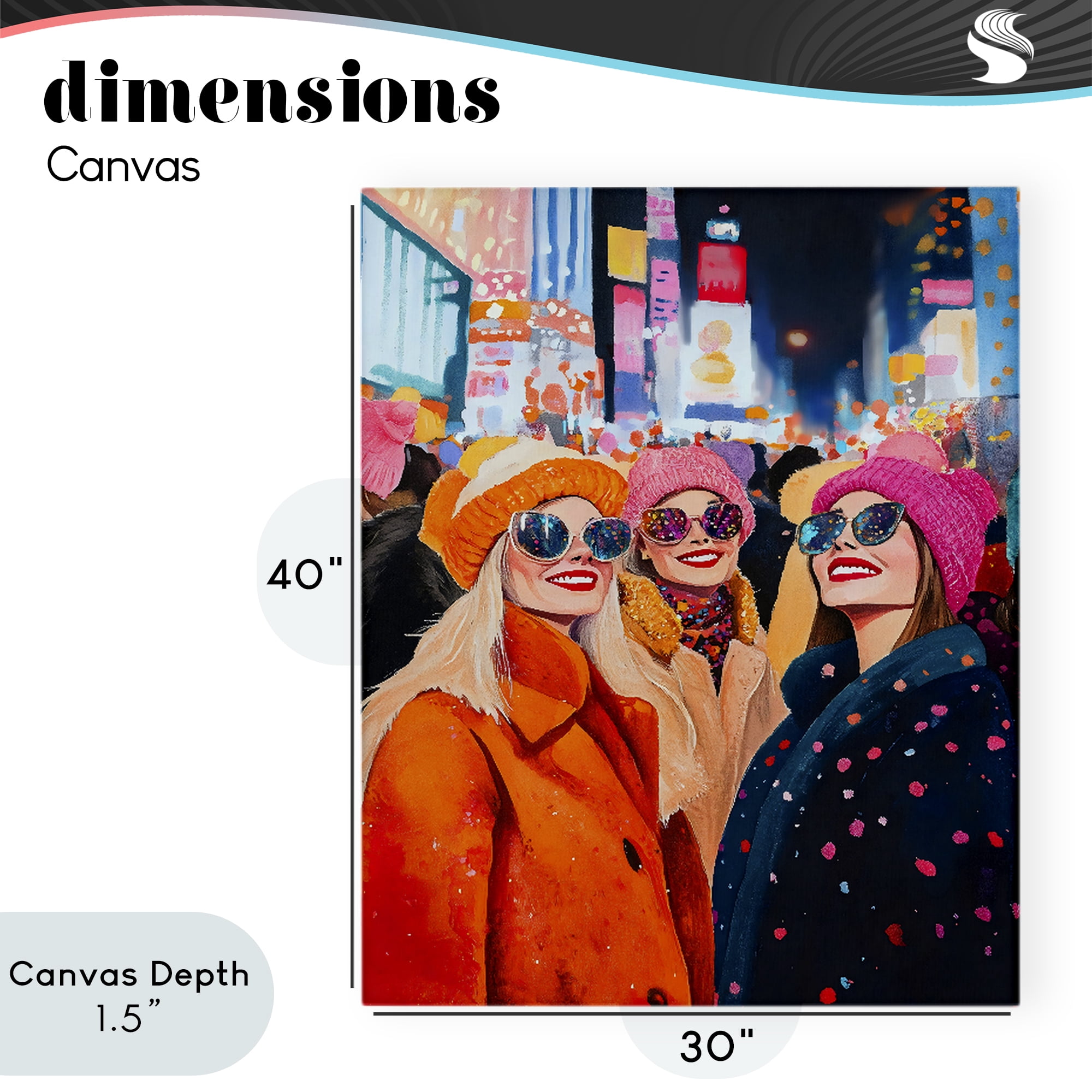 Stupell Industries New Year's Girls in City Canvas Wall Art, design by LSR Design Studio