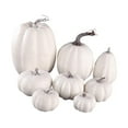 thumbnail image 2 of 8 Pieces Artificial Harvest Pumpkins Assorted Size Stackable Halloween Decoration Environmentally Friendly Lifelike for Home Kitchen White, 2 of 8