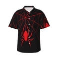 thumbnail image 1 of Balery Red Spider Camisas hawaianas de manga corta para hombre, camisas playeras de corte holgado, camisas de vacaciones con botones,3X-Large, 1 of 7