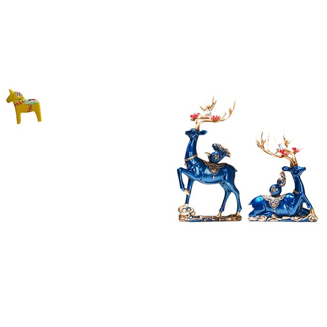 Escultura de resina de caballo y reno de Dalecarlia, figura coleccionable, decoración artística para estantería, entrada, armario, chimenea, mesa, Ho