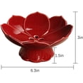 thumbnail image 2 of Frutero con pedestal, centro de mesa, cuenco decorativo con base para compota, cuenco de cerámica para servir postres, bandeja, soporte de exhibición, plato de drenaje con forma de loto, 2 of 8