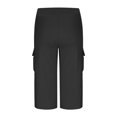 thumbnail image 5 of Bzhegqhd Solid Elastic Waist Pocket Cropped Pants Casual Stretchy Stylish Pants for Spring Summer Women's Clothing, 5 of 6