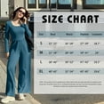 thumbnail image 3 of OQQ Women's Jumpsuits Dressy One Piece Outfits Long Sleeve Crew Neck Casual Wide Leg Pants Jumpsuits, 3 of 7