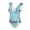 thumbnail image 4 of Yiaed Let's Go on an Adventure Print Women's Ruffled One Piece Swimsuit V Neck Swimwear Slimming Monokini for Woman-XX-Large, 4 of 8