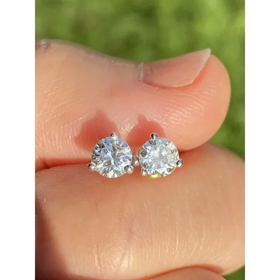 2Ct Round Cut Lab Created Diamond Women's Solitaire Stud 14k White Gold Plated