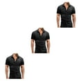 thumbnail image 1 of Minnieouse Camisa vaquera de verano para hombre, bolsillos, delgada, ligera, elástica, manga corta, cierre de botones, camiseta de vaquero a Type1 NO1, 1 of 6