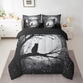 thumbnail image 2 of jejeloiu Cartoon Cute Kitten 7pcs Bedding Comforter Set,Kawaii Pet Cat Queen Bedding Sets,Rustic Scenery Queen Sheet Sets For Girls Kids,Super Cozy Room Decor Reversible, 2 of 8
