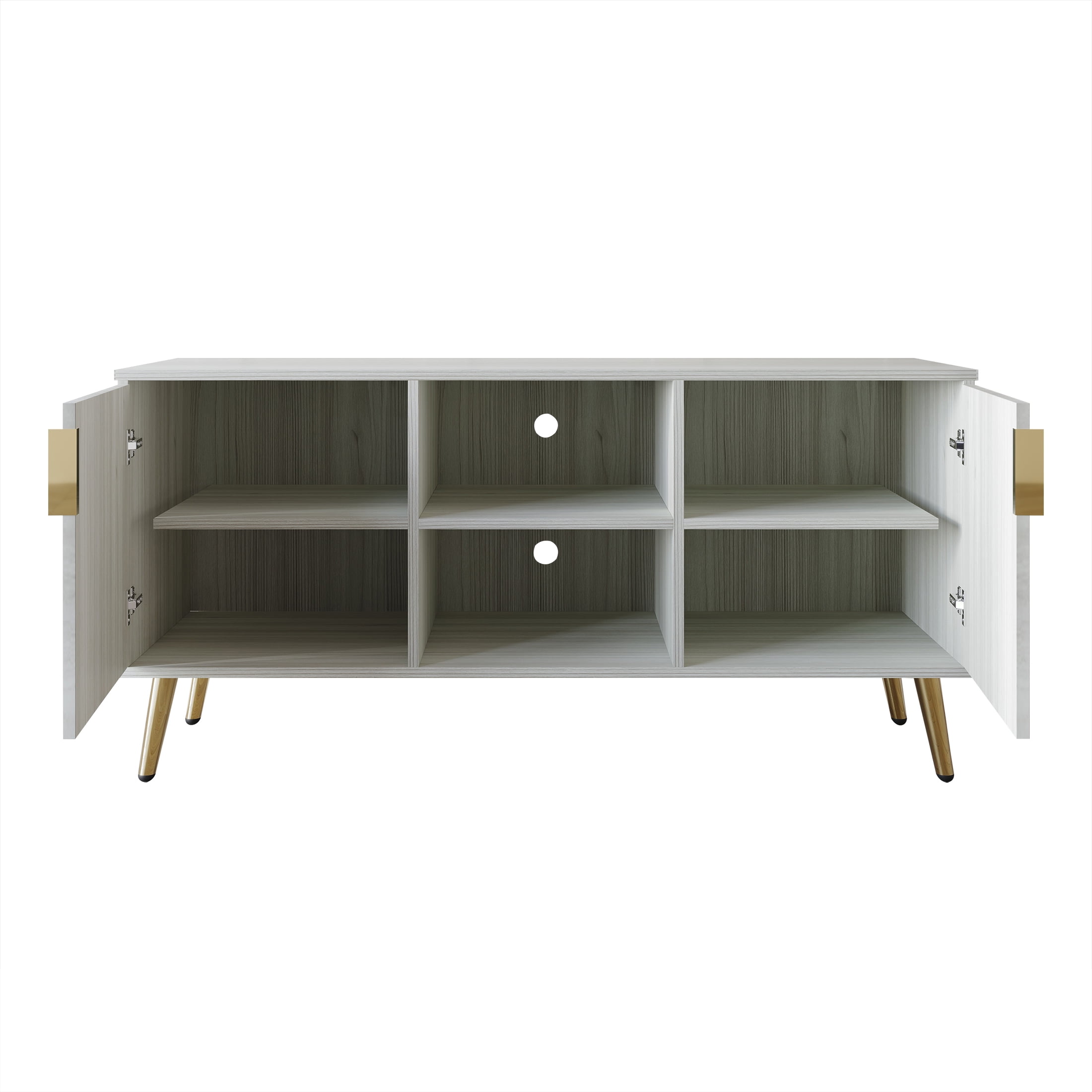 Castle Place Glam 47" TV Stand Console for TVs up to 55", Light Gray