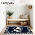 thumbnail image 3 of ODIKA 2'x3' Machine Washable Non-Slip Area Rug, Nordic Reindeer Family Elegant Yuletide High Traffic Rug, Blue, 627084, 3 of 7