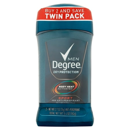 Degree Men Dry Protection Sport Antiperspirant Deodorant, 2.7 oz, 2 Pack
