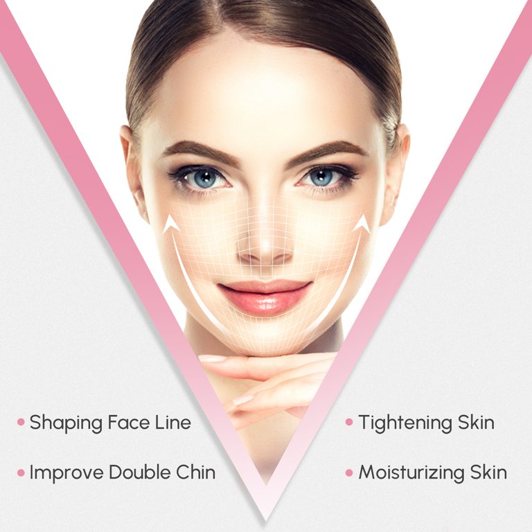 SAISZE 25 Pcs V Shaped Slimming Face Mask, Double Chin Reducer for