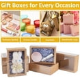 thumbnail image 6 of 10 pc Rectangle Kraft Paper Drawer Boxes Festival Gift Wrapping Boxes Gift Packaging Boxes for Jewelry Wedding Party with Clear PET Plastic Cover Peru 16x10.5x5.5cm, 6 of 8