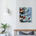 thumbnail image 4 of LHONGY  Lighted Christmas Tree &amp; Cardinal Birds Canvas Print - Snowy Winter - Forest Trees - Winter Scene Wall Art Measures 16x20 in, 4 of 5